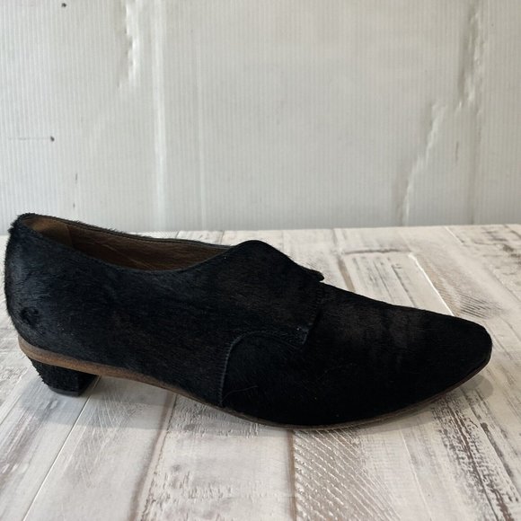 Marsell Black Pony Hair & Leather Oxford Loafers Pointed Toe - Picture 5 of 8